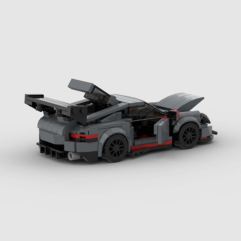Miniature Car Blocks - Porsche 911 GT3RS - Gray Open