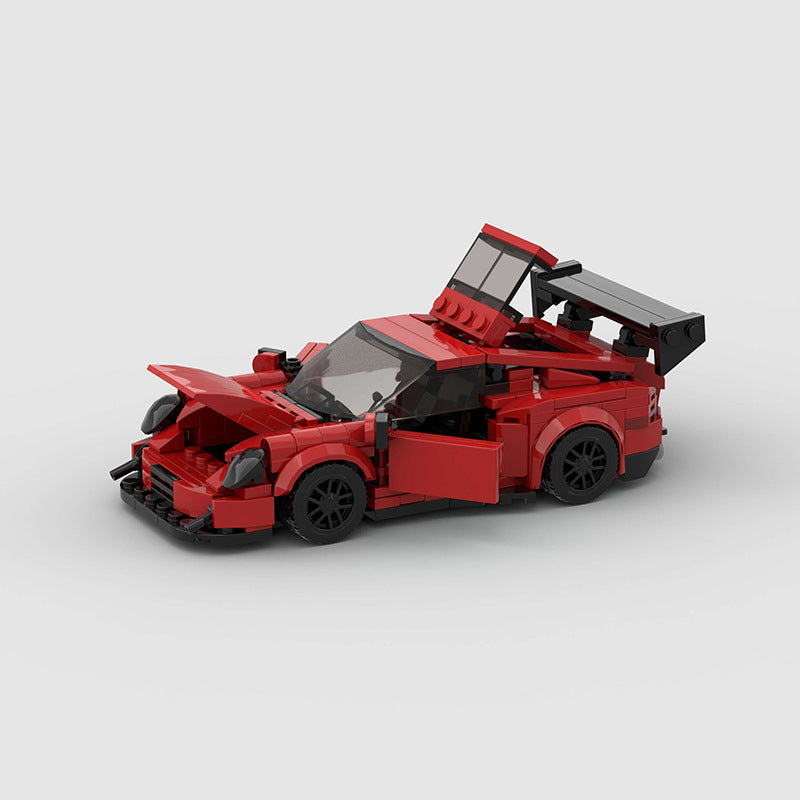 Miniature Car Blocks - Porsche 911 GT3RS - Red Open