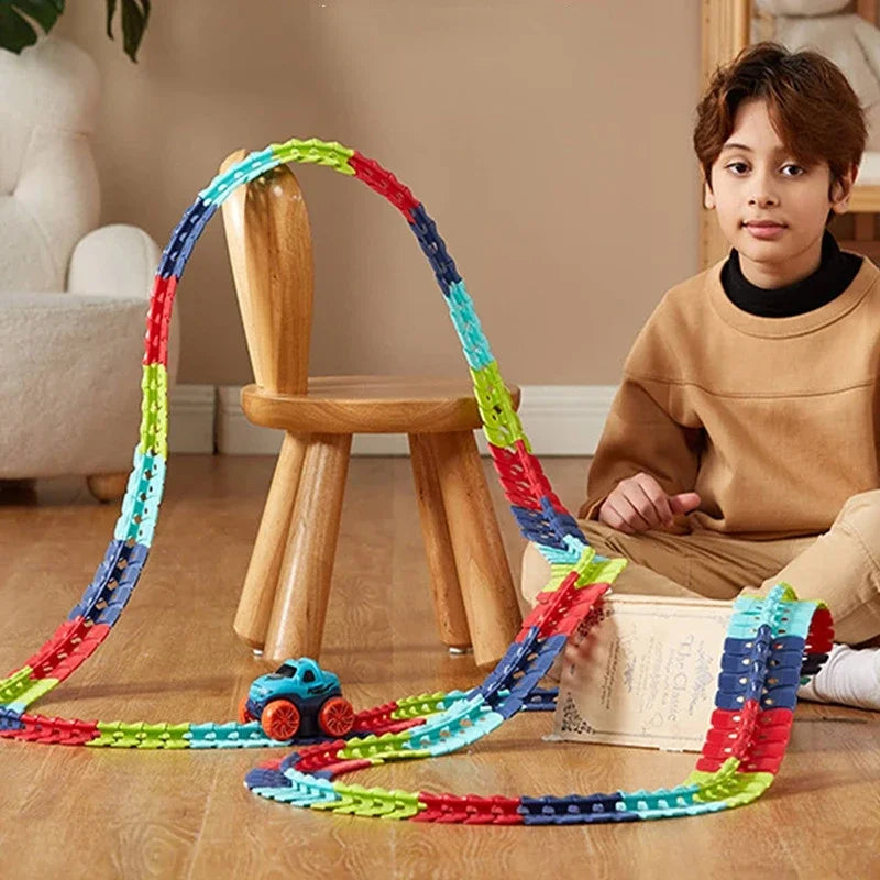 Kid playing with Changeable Track