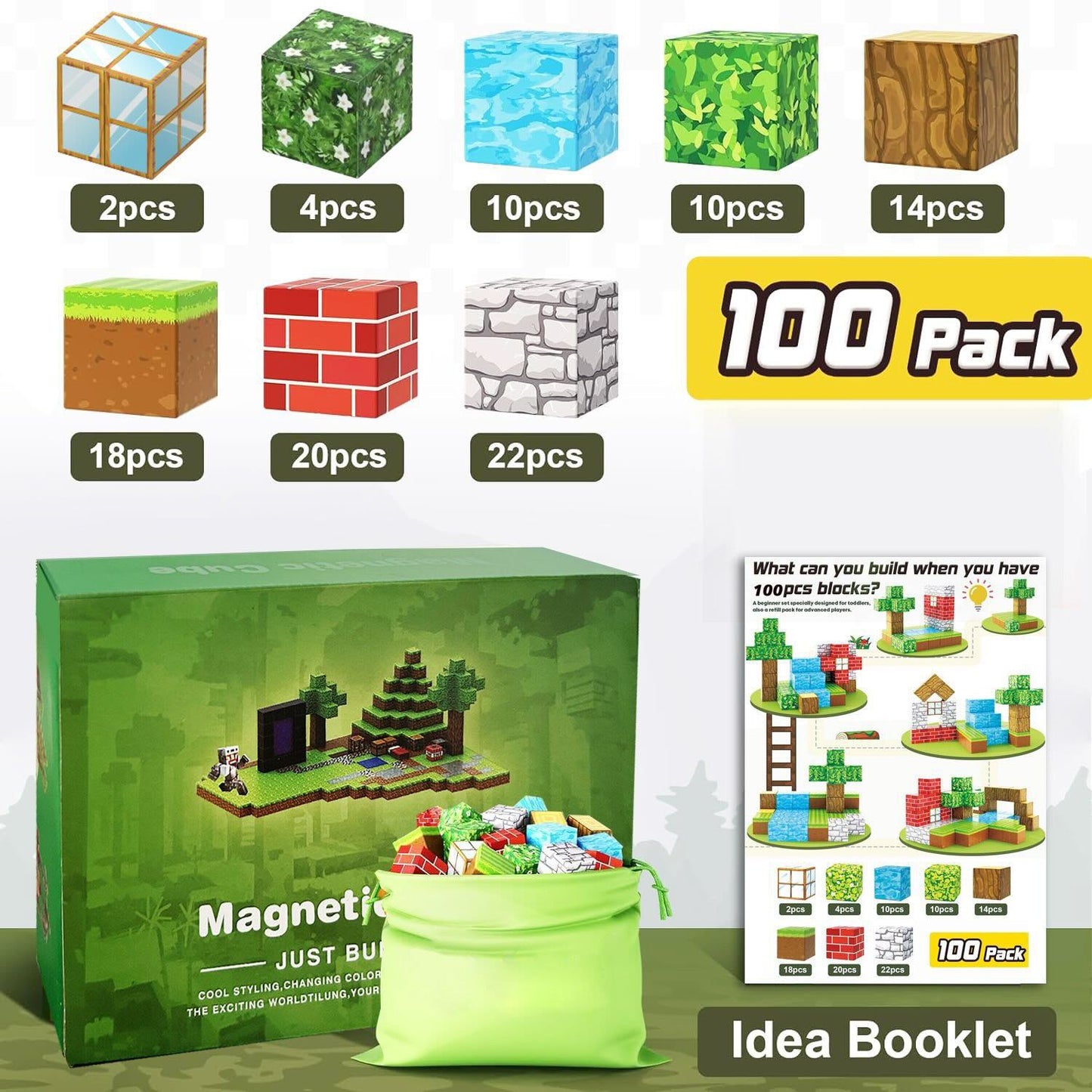 Toy Fiction Magnetic Blocks 100 Pack