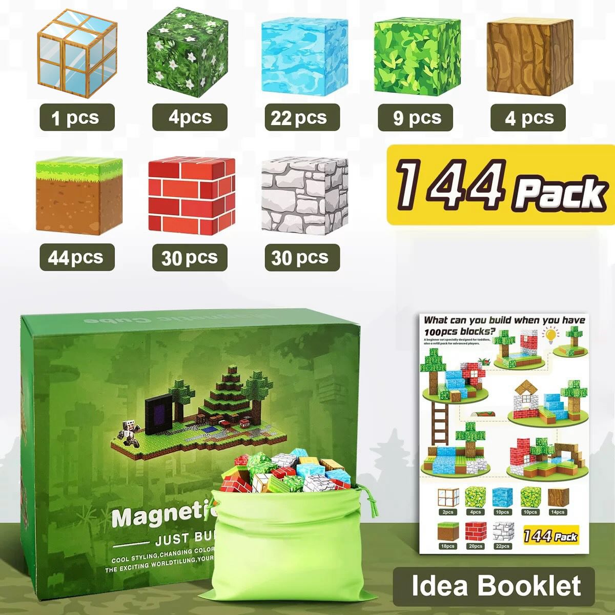 Toy Fiction Magnetic Blocks - 144 Pack