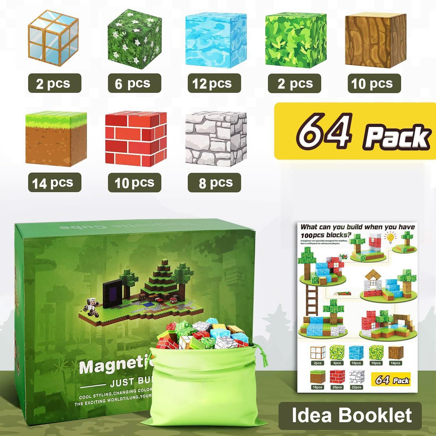 Toy Fiction Magnetic Blocks 64 Pack