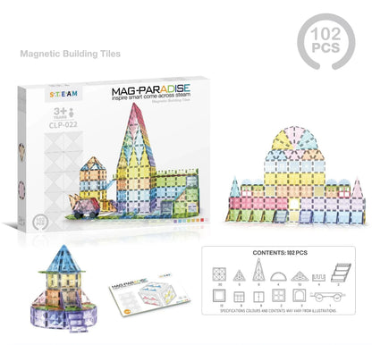 Toy Fiction - LightCraft Magentic Prism Tiles - Pastel - 102 Pack
