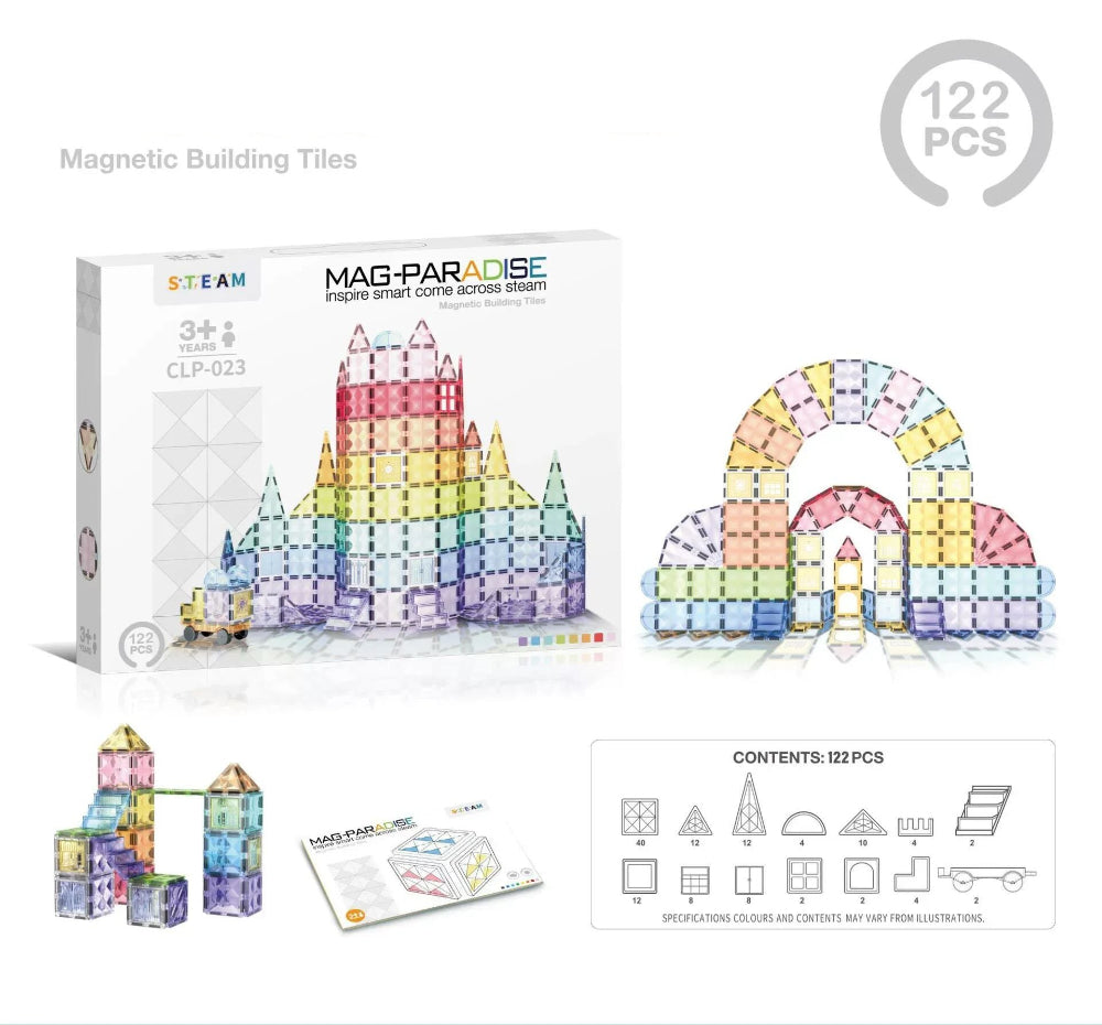 Toy Fiction - LightCraft Magentic Prism Tiles - Pastel - 122 Pack