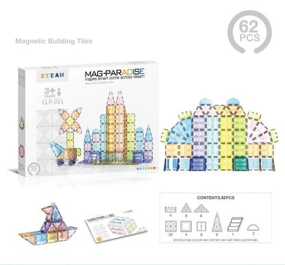 Toy Fiction - LightCraft Magentic Prism Tiles - Pastel - 62 Pack