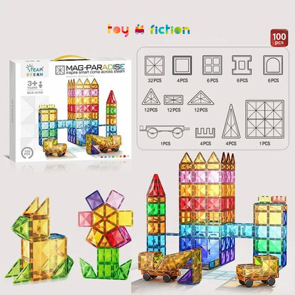 Toy Fiction - Magnetic Tiles 100 Pack Contents and Designs
