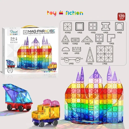 Toy Fiction - Magnetic Tiles 120 Pack Contents and Designs